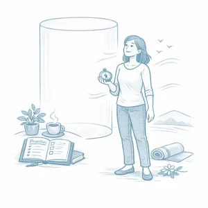 Calm woman outside c