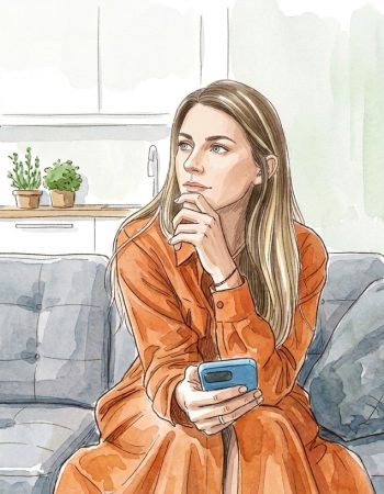 woman considering options